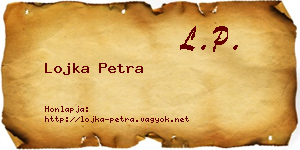 Lojka Petra névjegykártya